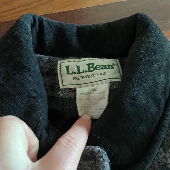 RARE LLbean long wool tweed coat M - Picture 5 of 6